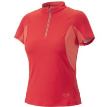 Mountain Hardwear Aliso Shirt - Zip Neck, UPF 25, Short Sleeve (For Women) in Poppy Red - Closeouts
