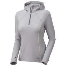 Mountain Hardwear Beta Power Hoodie Shirt - Zip Neck, Long Sleeve (For Women) in Steam - Closeouts