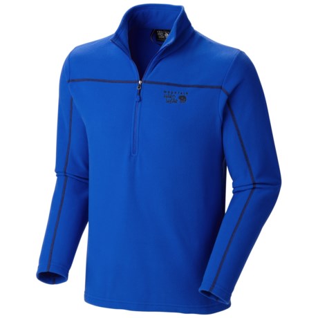 Mountain Hardwear Microchill Fleece Shirt - Zip Neck, Long Sleeve in Azul/Black