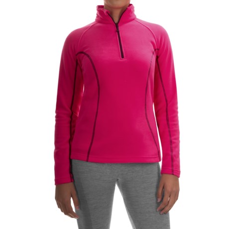 Mountain Hardwear Microchill Zip T Fleece Pullover - Zip Neck, Long Sleeve (For Women) in Bright Rose 