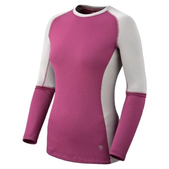 Mountain Hardwear Polartec® Micro Power Stretch® Base Layer Top - Long Sleeve (For Women) in Cerise/Cool Grey