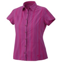 Mountain Hardwear Trailend Stripe Shirt - UPF 50, Stretch, Short Sleeve (For Women) in Deep Blush - Closeouts