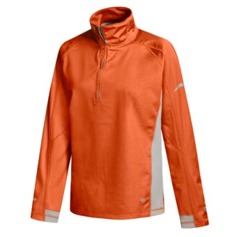 Mountain Hardwear Transition Windstopper® Pullover - Zip Neck (For Women) in Orange/Cool Grey