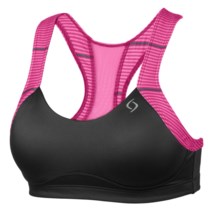 Moving Comfort Charity Print Sports Bra - High Impact (For Women) in Black Shimmer/Urban Stripe - Closeouts