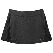 Moving Comfort Momentum Running Skort - Built-In Shorts (For Women) in Black - Closeouts