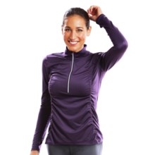 Moving Comfort Sprint Shirt - Zip Neck, Long Sleeve (For Women) in Berry - Closeouts