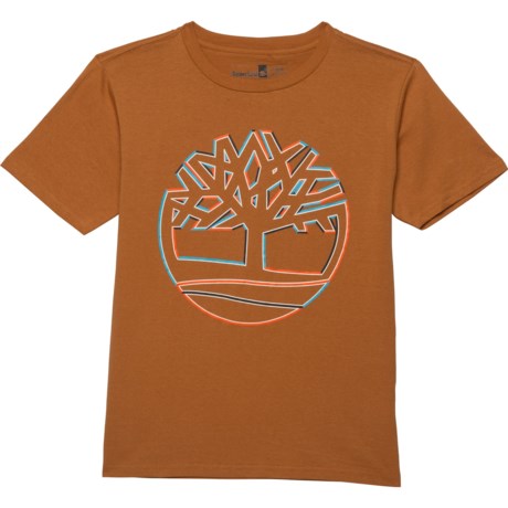 Timberland Multi Tree T-Shirt - Short Sleeve (For Big Boys) - WHEAT (S )