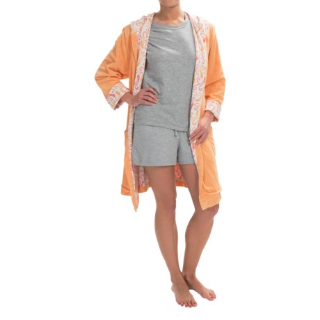 Munki Munki Reversible Hooded Robe Long Sleeve (For Women)