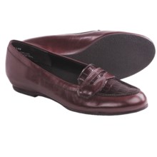 Munro American Carrie Penny Loafer Shoes (For Women) in Dark Red Kid/Red Croc Print - Closeouts
