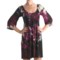 Muse Floral Jersey Dress - 3/4 Sleeve (For Women) in Fuschia Multi