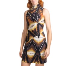 Muse Jersey Mock Neck Dress - Sleeveless (For Women) in Black Multi - Closeouts