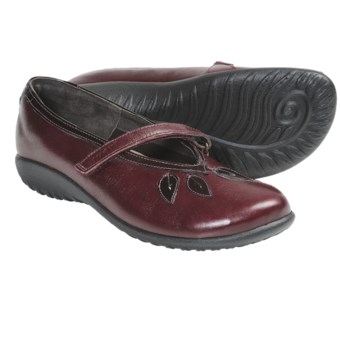 Naot Nau Mai Mary Jane Shoes (For Women) in Merlot Leather/Wine Patent