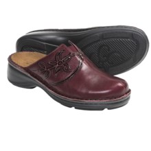 Naot Sage Floral Open-Back Clogs - Leather (For Women) in Merlot Leather/Wine Patent - Closeouts