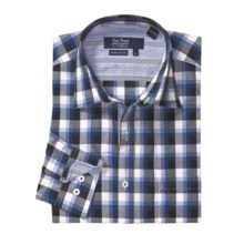 Nat Nast American Fit Plaid Sport Shirt - Long Sleeve (For Men) in Black Naval Blue - Closeouts
