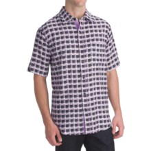 Nat Nast Breezin Silk Twill Camp Shirt -Short Sleeve (For Men) in Purple Haze Combo - Closeouts