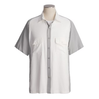 Nat Nast Jazz Man Camp Shirt - Silk, Short Sleeve (For Men) in Smoke/White