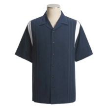 Nat Nast Linger Camp Shirt - Silk, Short Sleeve (For Men) in Naval Blue/White - Closeouts