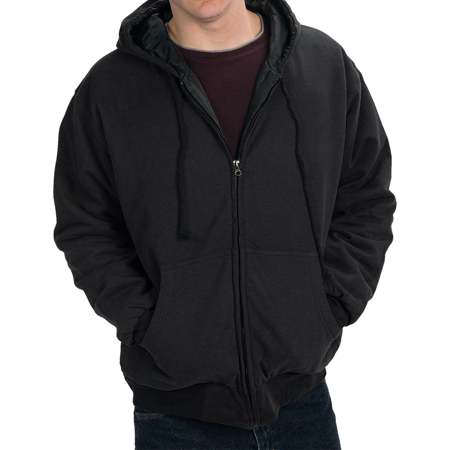 bc clothing men's quilted plush lined hoodie