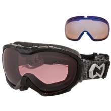 Native Eyewear Boomer Snowsport Goggles - Reflex Polarized Lens, Sportflex Non-Polarized Lens in Carbon Fiber/Iron/Chrome Reflex - Closeouts