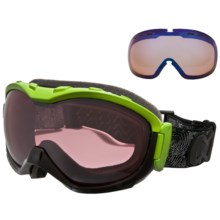 Native Eyewear Boomer Snowsport Goggles - Reflex Polarized Lens, Sportflex Non-Polarized Lens in Iron/Green/Chrome Reflex - Closeouts