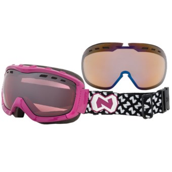 Native Eyewear Kicker Snowsport Goggles - Interchangeable Polarized Reflex Lenses in Pink/Chrome Reflex