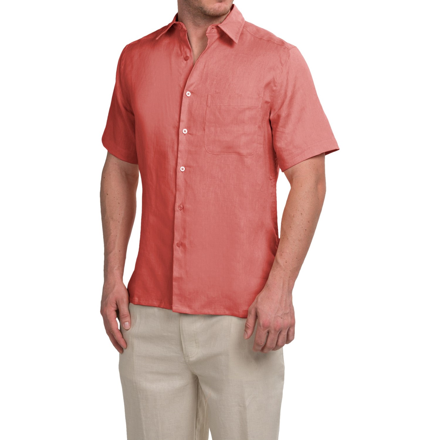 Natural Blue Linen Shirt (For Men) Save 73