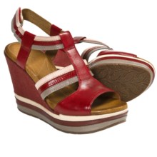Naya Elise Platform Wedge Sandals (For Women) in Dark Venom/Natural/Taupe - Closeouts