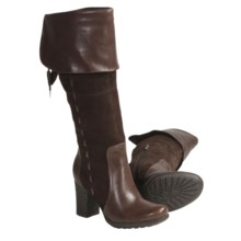 Naya Narubi Tall Boots - Suede-Leather, Side Zip (For Women) in Ox Brown - Closeouts