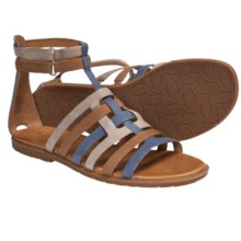 Naya Zamira Gladiator Sandals - Leather (For Women) in Navy/Taupe/Tan - Closeouts