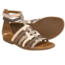 Naya Zamira Gladiator Sandals - Leather (For Women) in Taupe/Natural/Oxford Brown - Closeouts