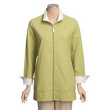 Neon Buddha Adventure Tunic Shirt - Zip Front, Stretch Cotton (For Women) in Palm Green - Closeouts