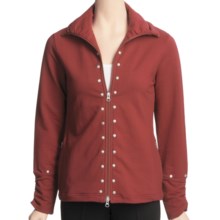 Neon Buddha French Terry Zip Jacket - Studded and Ruched (For Women) in Dry Chili - Closeouts
