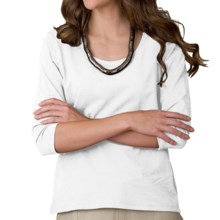 Neon Buddha Lola Stretch Cotton T-Shirt - 3/4 Sleeve (For Women) in White - Closeouts