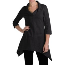 Neon Buddha Peace Cowl Tunic Shirt - Cotton Slub, 3/4 Sleeve (For Women) in Black - Closeouts
