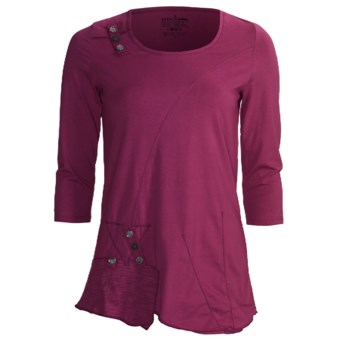 Neon Buddha Peggy Sue Shirt - 3/4 Sleeve (For Women) in Bordeaux Wine