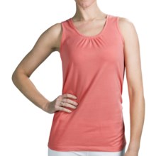 Neon Buddha Ruched Detail Tank Top - Stretch Cotton (For Women) in Lively Peach - Closeouts