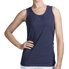 Neon Buddha Ruched Detail Tank Top - Stretch Cotton (For Women) in Navy - Closeouts