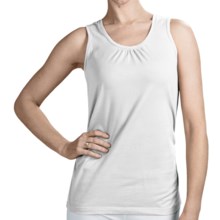 Neon Buddha Ruched Detail Tank Top - Stretch Cotton (For Women) in White - Closeouts
