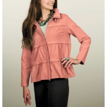 Neon Buddha Sassy Ruffle Jacket - Stretch Cotton Jersey (For Women) in Lively Peach - Closeouts