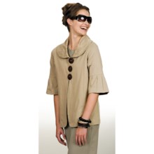 Neon Buddha Studio Swing Jacket - Stretch Cotton, 3/4 Sleeve (For Women) in Khaki - Closeouts