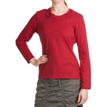 Neon Buddha Twist Neck Shirt - Cotton Slub, Long Sleeve (For Women) in Bold Red - Closeouts