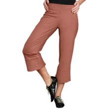 Neon Buddha Vented Capris - Stretch Cotton Jersey (For Women) in Lively Peach - Closeouts