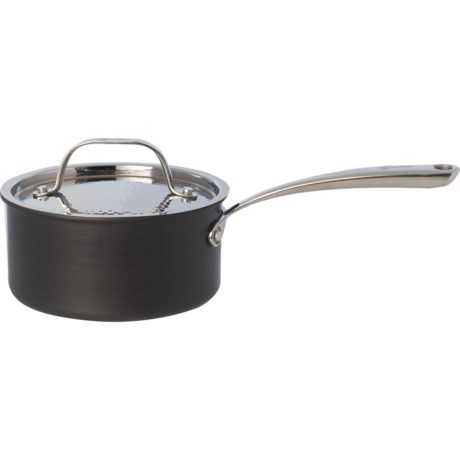 UPC 032406059702 product image for NERA Hard-Anodized Saucepan with Hammered Lid - 2 qt. - BLACK SILVER ( ) | upcitemdb.com