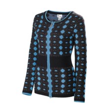 Neve Alba Zip Cardigan Sweater - Merino Wool (For Women) in Sea - Closeouts