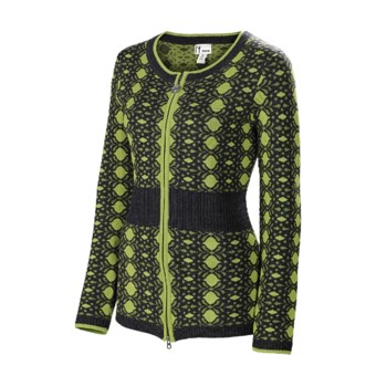 Neve Alba Zip Cardigan Sweater - Merino Wool (For Women) in Sprout