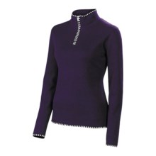 Neve Annabelle Cotton-Wool Sweater - Mock Zip (For Women) in Grape - Closeouts