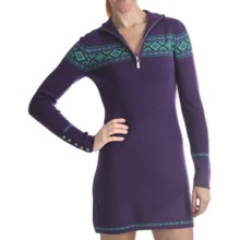 Neve Camilla Zip Neck Dress - Merino Wool, Long Sleeve (For Women) in Grape - Closeouts