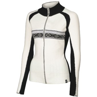 Neve Claire Zip Sweater - Merino Wool, Long Sleeve (For Women) in Snow
