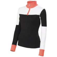 Neve Corinne Color-Block Zip Neck Sweater - Cotton-Merino Wool (For Women) in Black - Closeouts