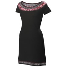 Neve Ella Boat Neck Dress - Ultrafine Merino Wool, Short Sleeve (For Women) in Black - Closeouts